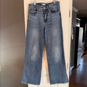 Good American Medium Blue Wide-Leg High-Rise Jeans